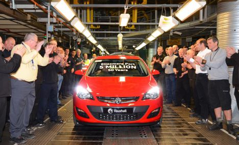 Vauxhall celebrates the five-millionth car to leave Ellesmere Port