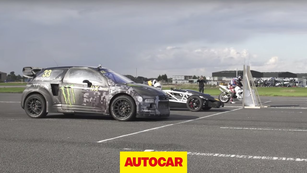 Video drag race: Ariel Atom 3.5R takes on Yamaha YZF R1 and Monster Energy Citroen DS3 Rallycross